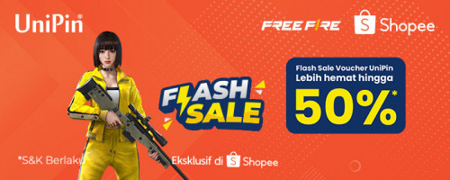 Shopee Flash Sale September – Diskon hingga 50% Voucher UniPin di Shopee